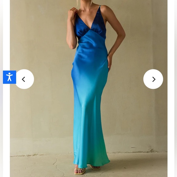 12TH TRIBE Sunset Maxi Dress x Lauren Wolfe Mirabella Ombré Maxi Dress Sz M - Picture 1 of 8